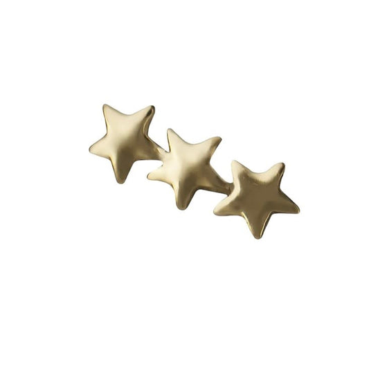 Accesorio oro 18k solido c/ rosca - Accesorio triple estrella - Agnes oro 18k