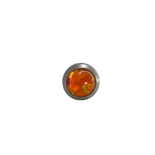 Accesorio opal c/ rosca titanio ASTM F136 - Accesorio con ópalo orange