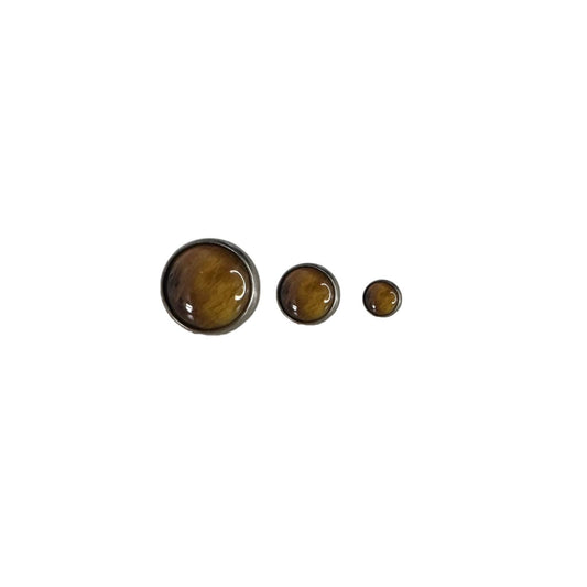 Accesorio piedra c/ rosca titanio ASTM F136 - Accesorio con piedra ojo de tigre