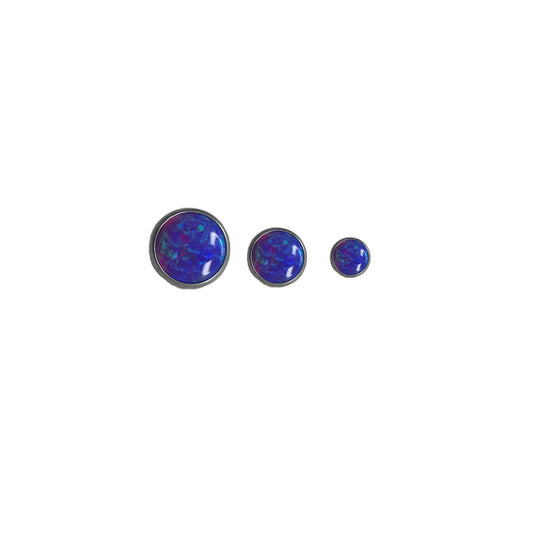 Accesorio opal c/ rosca titanio ASTM F136 - Accesorio con ópalo purple