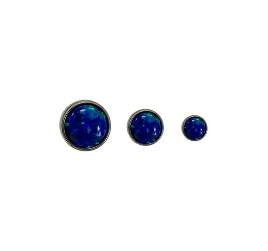 Accesorio opal c/ rosca titanio ASTM F136 - Accesorio con ópalo blue