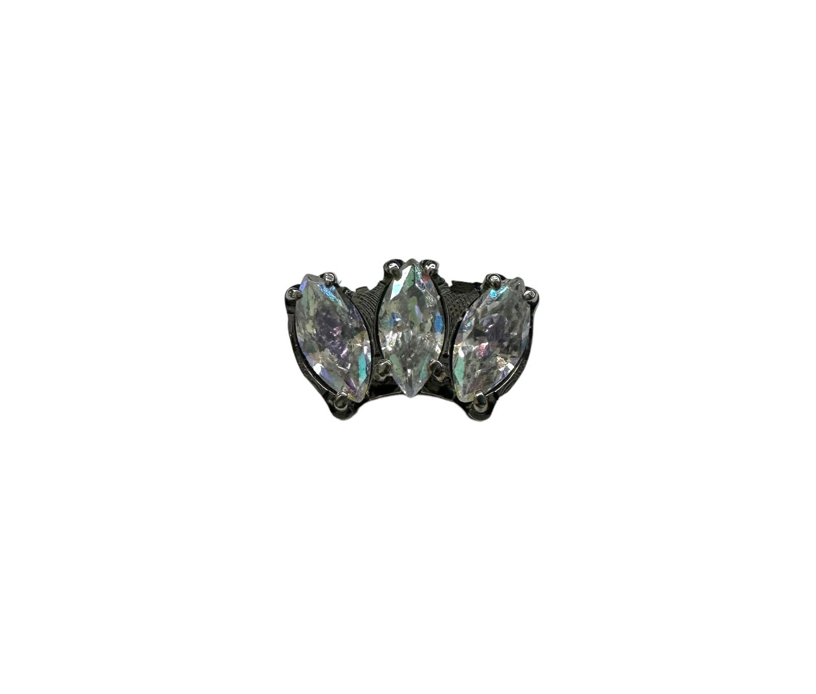 Accesorio minicluster c/ rosca titanio ASTM F136 - Accesorio triple marquise aurora boreal