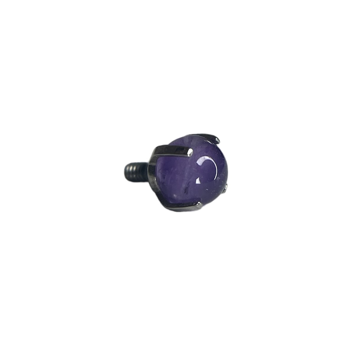 Accesorio prong set c/ rosca titanio ASTM F136 - Accesorio con piedra prong set amatista