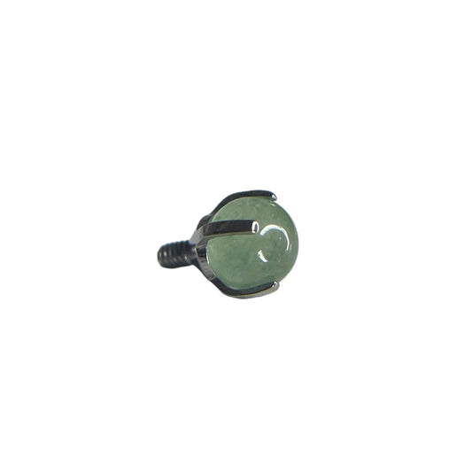 Accesorio prong set c/ rosca titanio ASTM F136 - Accesorio con piedra prong set jade