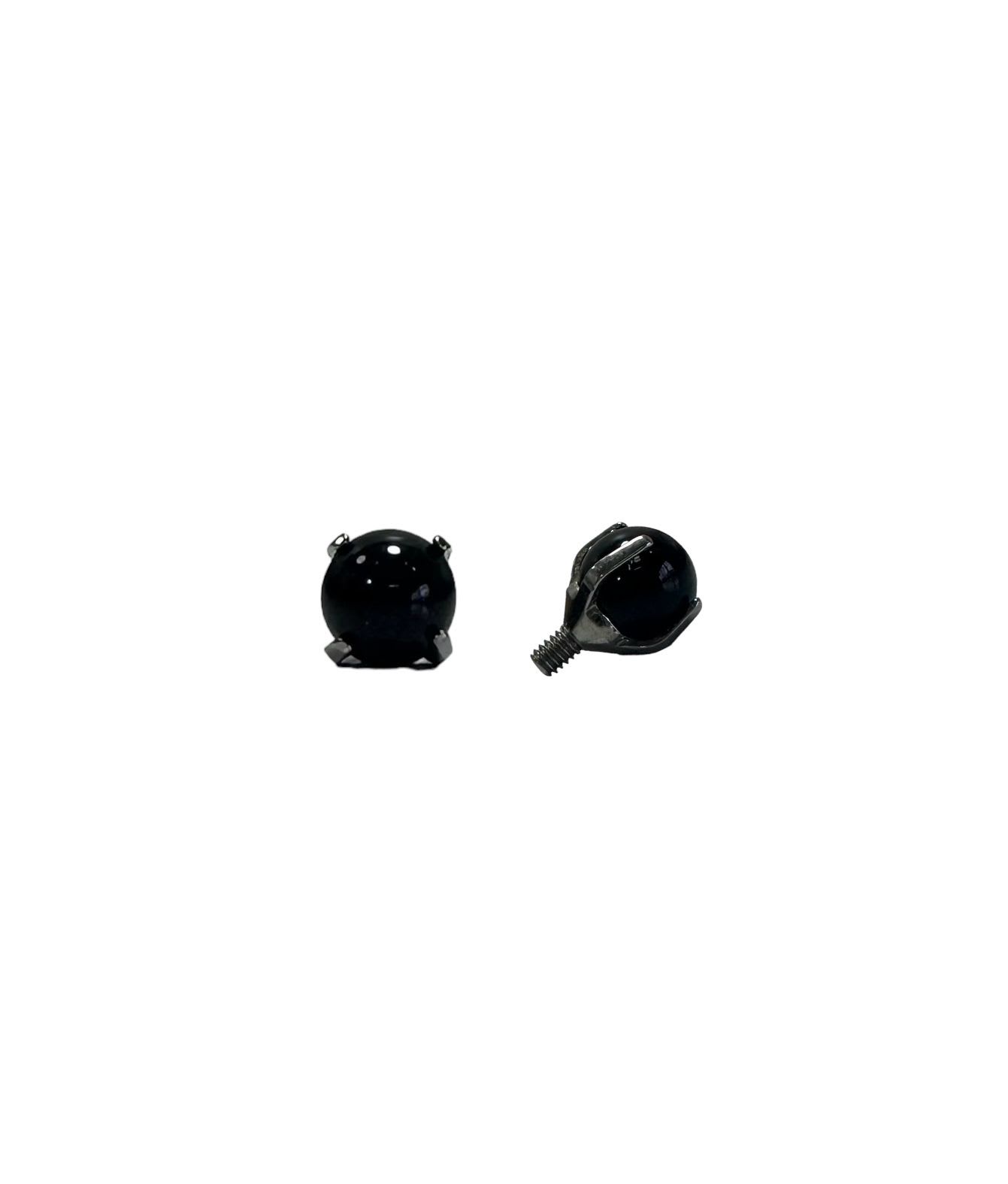 Accesorio prong set c/ rosca titanio ASTM F136 - Accesorio con piedra prong set onix