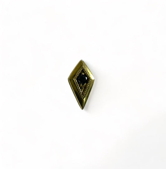 Accesorio con cristales oro 18k c/ rosca - Rombo oro 18k - Diamante negro
