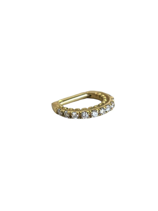 Argolla oro 18k - D-ring con diamantes blancos laterales oro 18k