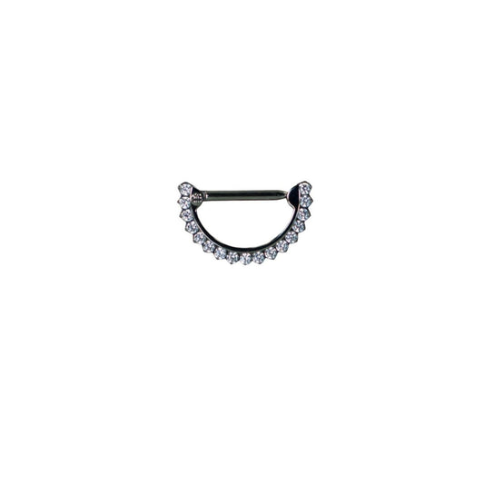accesorio titanio - D-Ring zirconias blancas para Nipple