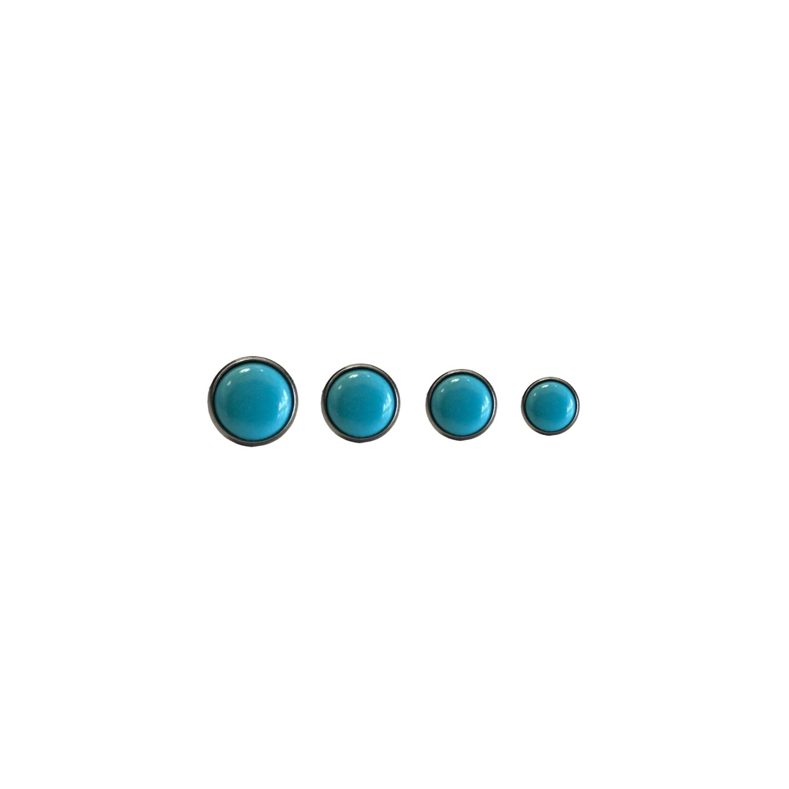 Accesorio c/ pin titanio ASTM F136 - Accesorio con piedra turquesa Threadless o push pin
