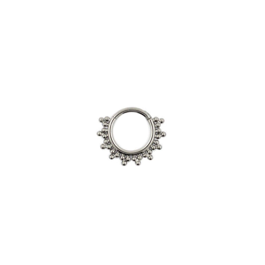 Argolla titanio ASTM F136 - Segment ring clicker con pirámides de bolitas