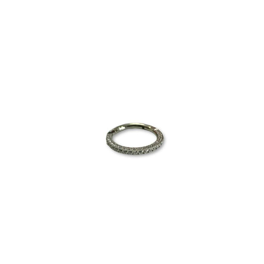 Argolla titanio ASTM F136 - Segment ring con linea de zirconias lateral y frontal blanco