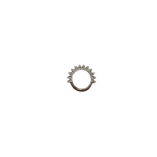 Argolla titanio ASTM F136 - Segment ring con doble linea de zirconias intercaladas