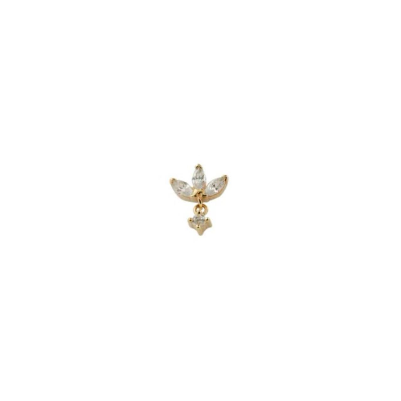 Accesorio c/ pin Oro 14k - Triple marquise con zirconia colgante oro 14k
